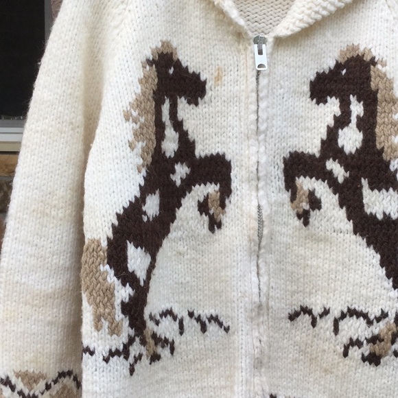 Handmade equestrian knit sweater horse rodeo boho festival cowgirl  Americana - Picture 2 of 16